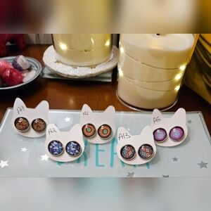 Colorful Patterned Stud Earrings